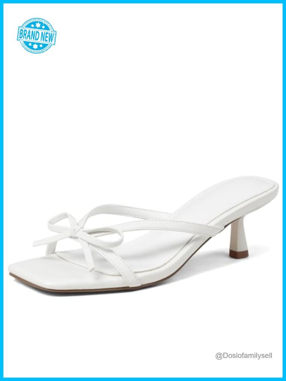Kitten Heel Sandals Bow Pleated Slip On Heeled Mule